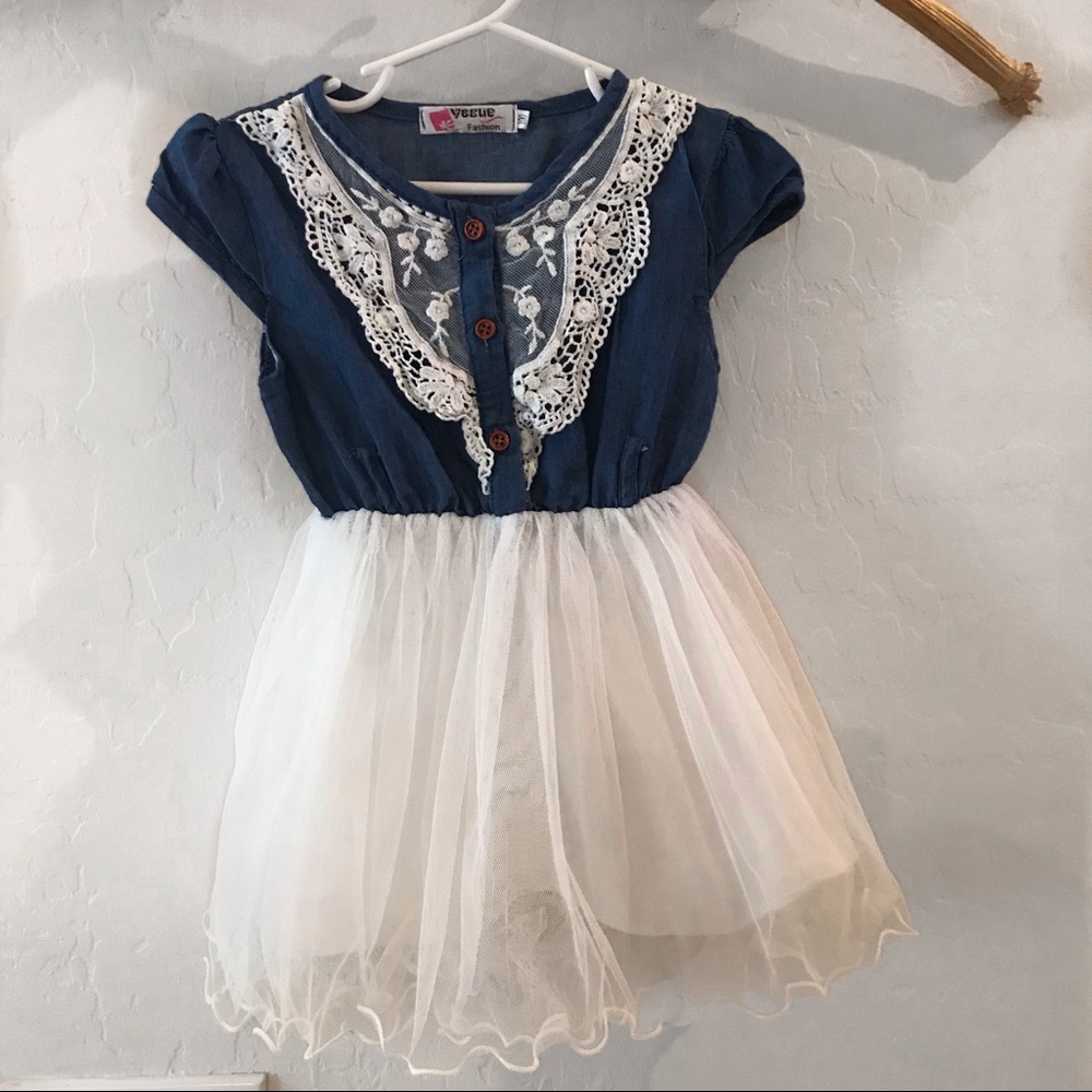 3T Denim White Lace Cowgirl Dress